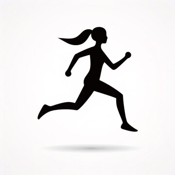 Icono plano de mujer corriendo para aplicaciones de ejercicio y sitios web