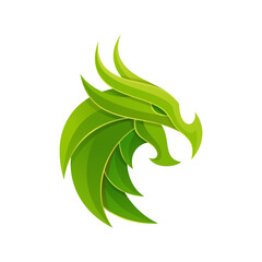 Modern colorful gradient dragon logo, Dragon vector illustration
