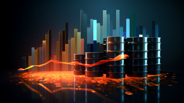 Strategic oil and gas storage facility foundational to energy sector showcased with price fluctuation chart wide banner