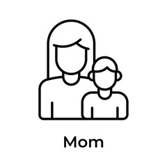 Mom with son, mothers day related vector design, ready to use