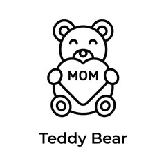 A teddy bear holding heart showing concept icon of mothers day celebration