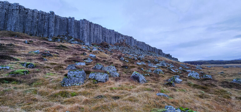 Striking Basalt Columns of Gerduberg Cliffs, Iceland