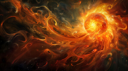 Illustration of a sun with eruptions