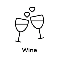 Wine glasses, toasting, premium icon of cheers in trendy style