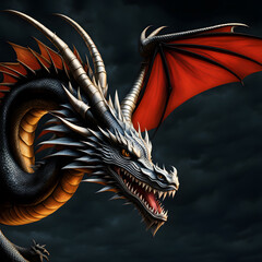 dangerous dragon, ai-generatet - obrazy, fototapety, plakaty