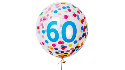 Birthday balloon with the number 60. 60th anniversary. Image without background png images