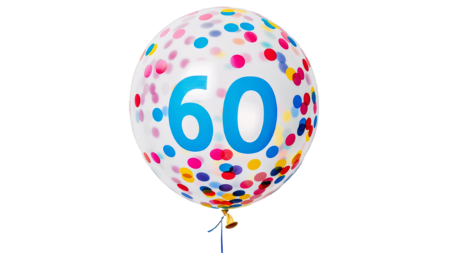 Birthday balloon with the number 60. 60th anniversary. Image without background png images