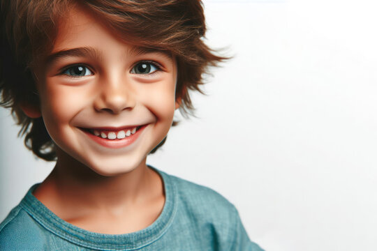portrait Little boy smiling. ai generative