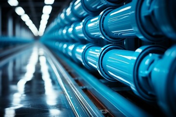 Close-up of oil and gas pipeline equipment, gas and oil industry conceptual - obrazy, fototapety, plakaty