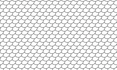 Fish scale texture seamless pattern on white background. Vector Illustration
