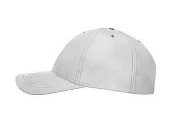 White baseball cap on white back