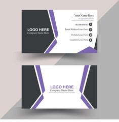 Fototapeta premium Modern, Creative And Simple Corporate Business Card Vector Design Template with Perple and White color.
