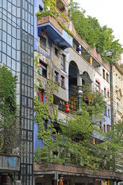 Hundertwasser Organic Building in Vienna Austria