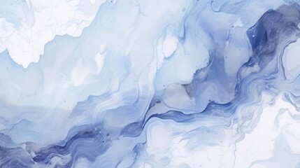 Marbled blue and white abstract background. Liquid marble ink pattern.