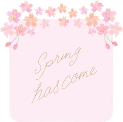 桜のフレームイラスト正方形 メッセージ入り