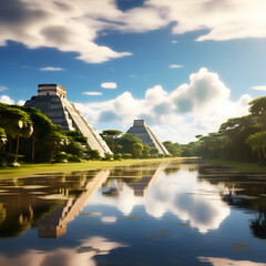 Maya pyramids, ai-generatet