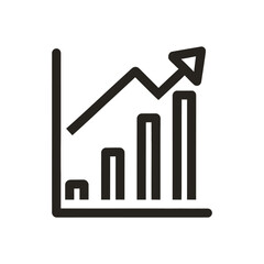 Chart increase vector icon, Growth symbol.