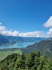 Naklejka na ściany i meble Swiss landscape in summer 
