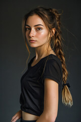Naklejka premium A girl in a sports top, Generative AI