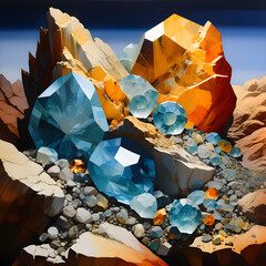 colored minerals, ai-generatet