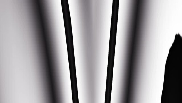 Black and white v shape line flowing to side. Loop able modern animation