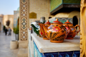 Ceramic pot in Samarkand Eternal city complex in Uzbekistan - 748847451