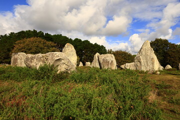 The Carnac stones are an exceptionally dense collection of megalithic sites near the south coast of Brittany in northwestern France
