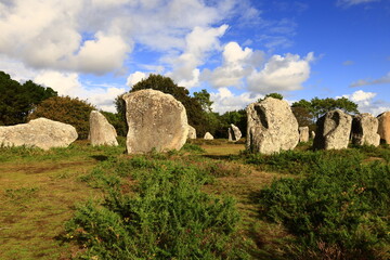 The Carnac stones are an exceptionally dense collection of megalithic sites near the south coast of Brittany in northwestern France