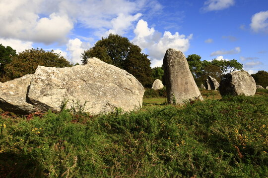 The Carnac stones are an exceptionally dense collection of megalithic sites near the south coast of Brittany in northwestern France