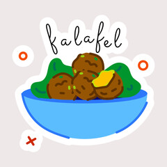 Here’s a flat sticker of falafel 