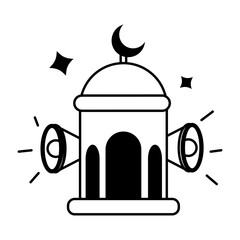 Obraz premium A well-designed glyph sticker of prayer call 