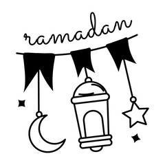 Check out this glyph sticker of ramadan garland 