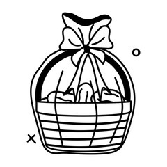 Grab this glyph sticker of gift hamper 