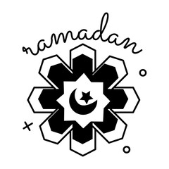 Get this glyph sticker of ramadan ornament