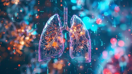 Lungs medical technology background 3D colorful illustra 3