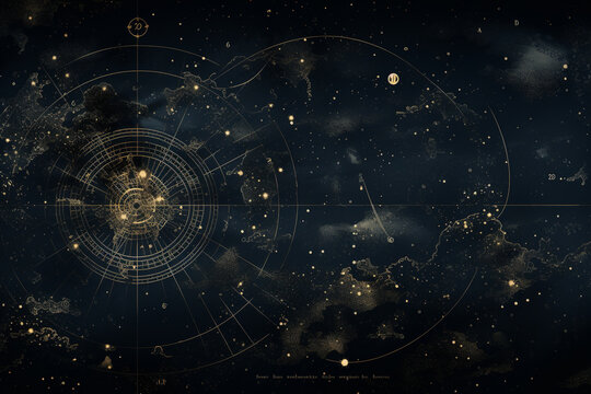Steampunk Star Map with Constellations