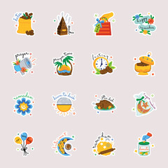 Collection of Ramadan Festivities Flat Stickers 


