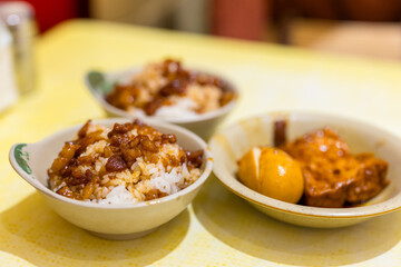 Taiwanese cuisine sweet soy sauce minced pork rice