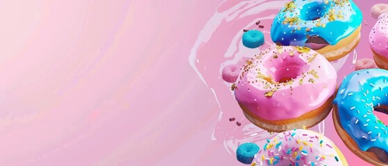 Obraz na płótnie Canvas Donut doughnut background sweet isolated food cake desse 1