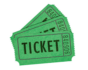 Green cinema or raffle tickets 
