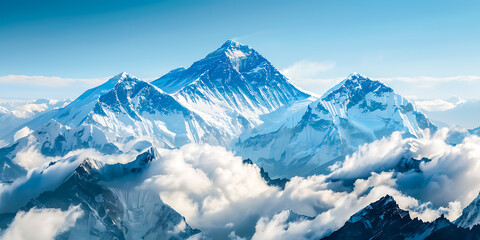 Beautiful Mount Everest AI generate - obrazy, fototapety, plakaty