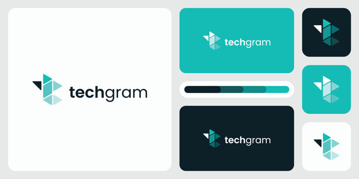 Letter T initial vector logo design modern technology abstract geometric triangle shape.