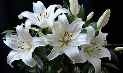 Fototapeta na wymiar White Flowers in Vase on Table