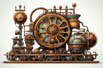 Fototapeta premium Steampunk Mechanical Part for Educational Poster