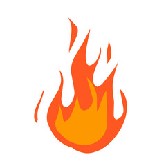 Set of red and orange fire flames. Collection of hot glowing elements. Idea of ​​energy and power. Isolated vector illustration in flat style