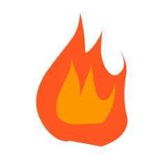 Set of red and orange fire flames. Collection of hot glowing elements. Idea of ​​energy and power. Isolated vector illustration in flat style
