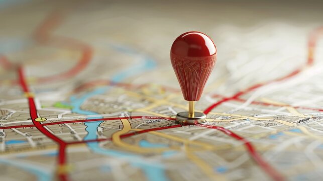 Location. Map and thumbtack. GPS concept. 3d 