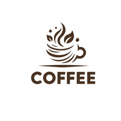 Flat logo coffee elements and coffee accessoris vector