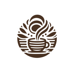 Flat logo coffee elements and coffee accessoris vector