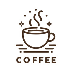 Flat logo coffee elements and coffee accessoris vector